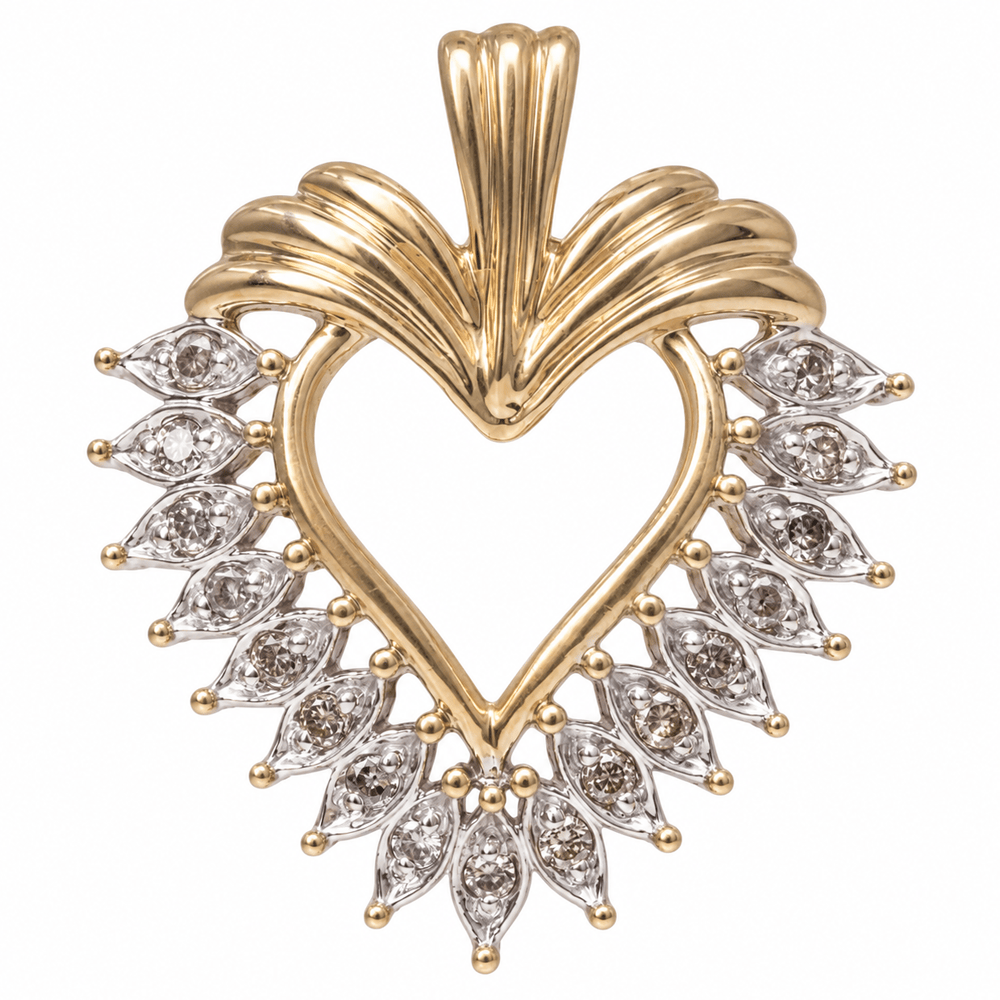 10K Yellow Gold Diamond Two-Tone Open Heart Pendant – 3.5g
Gold & Silver Pawn Shop