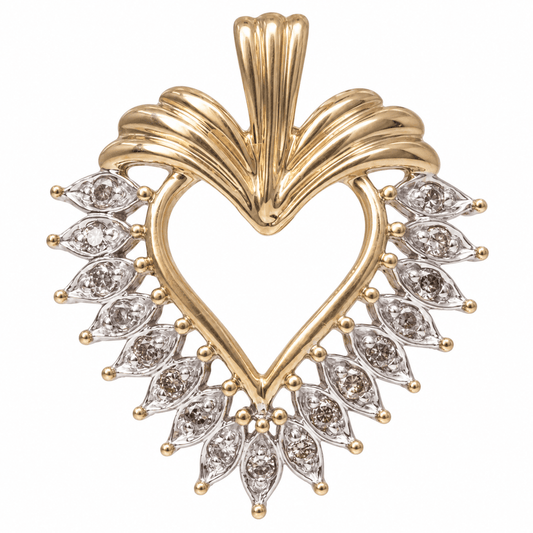 10K Yellow Gold Diamond Two-Tone Open Heart Pendant – 3.5g
Gold & Silver Pawn Shop