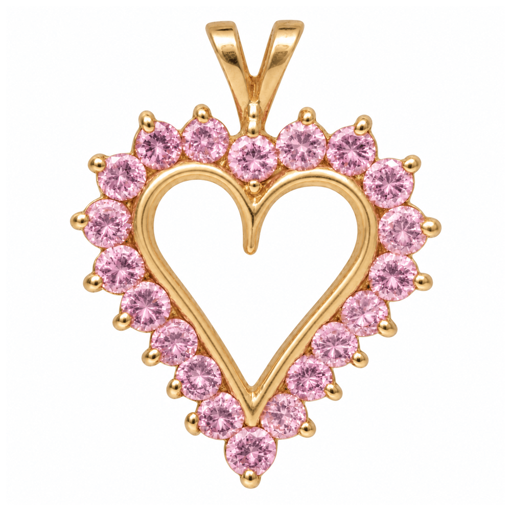 10K Yellow Gold Pink Stone Open Heart Pendant 4.2G
Gold & Silver Pawn Shop