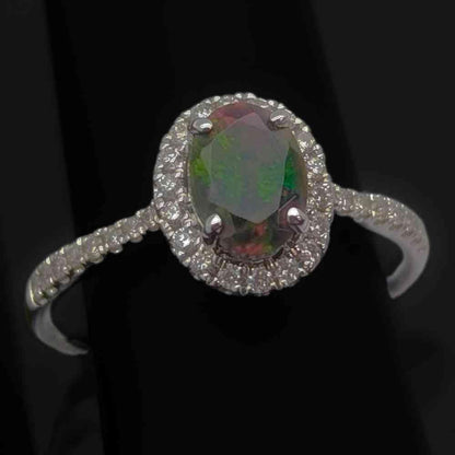 14K White Gold 1.8G Opal Diamond Ring Thumbnail