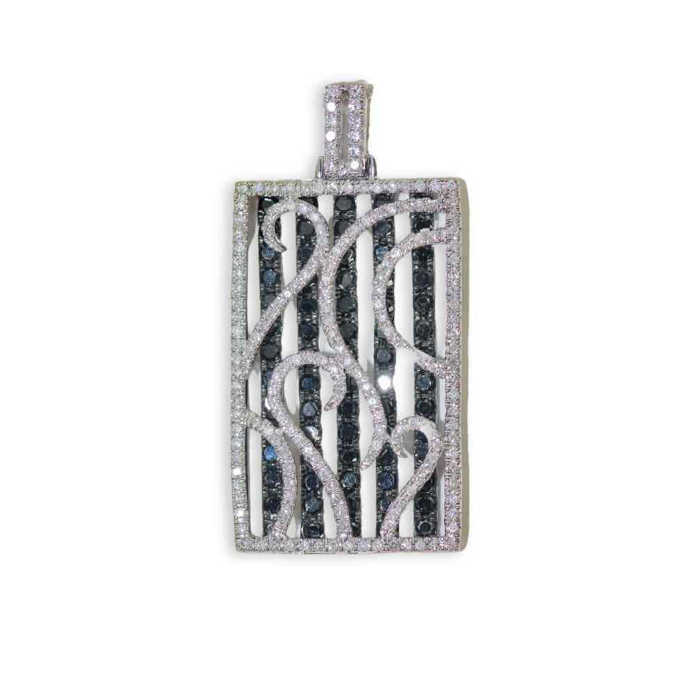 14K 6.8G Black Stone Diamond Pendant Thumbnail