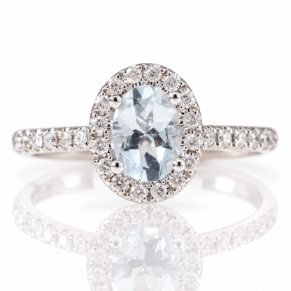 14K Gold Aquamarine & Diamond Halo Ring
Gold & Silver Pawn Shop