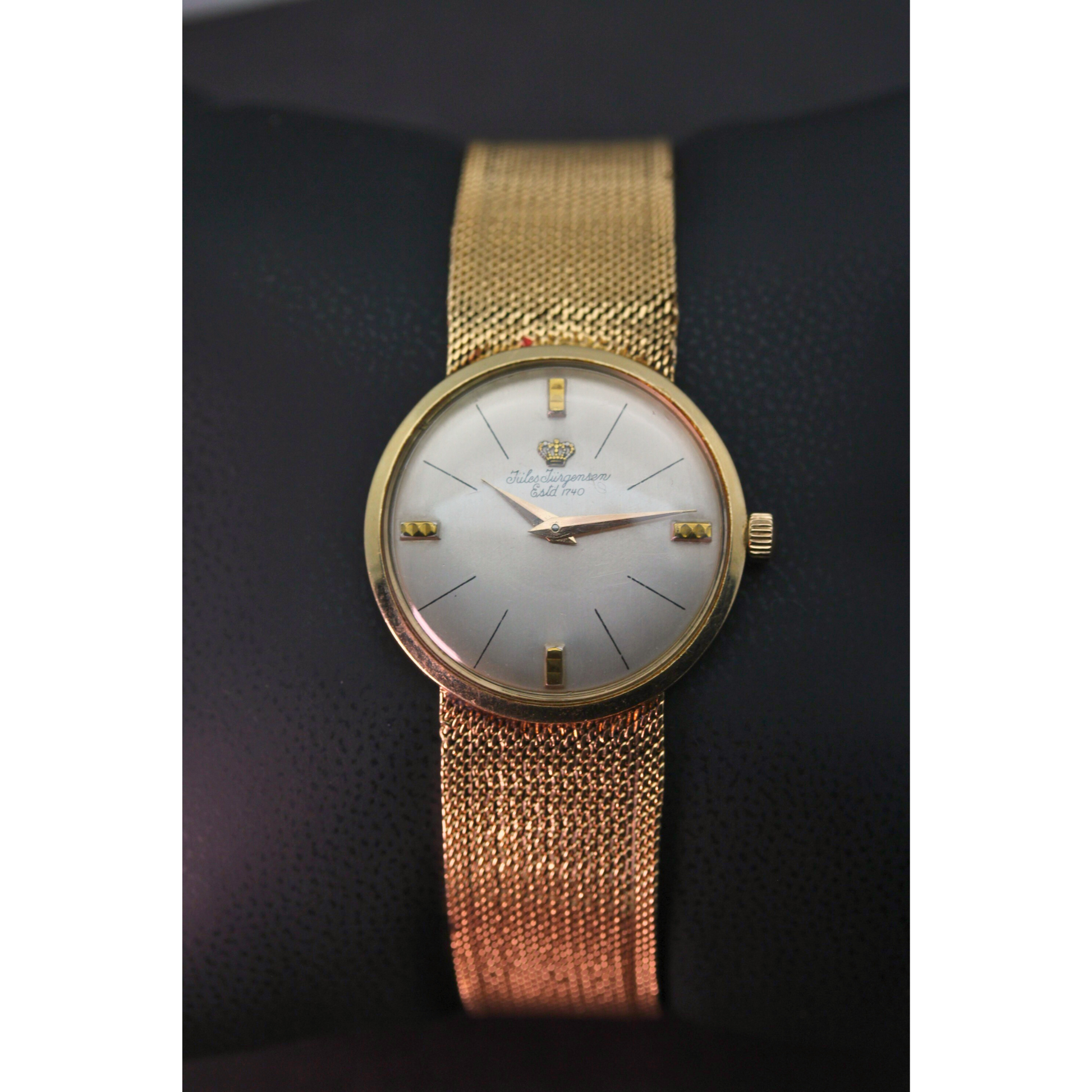 14K Jules Jurgensen Hand Wind Ladies Wristwatch Gold Silver Pawn Shop