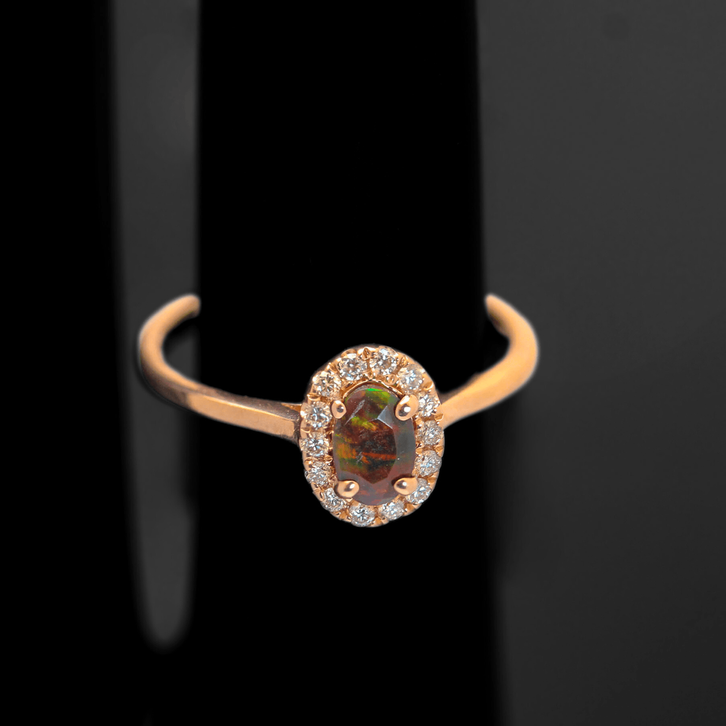 14K Rose Gold 1.93G Opal Diamond Ring  Extra Display View