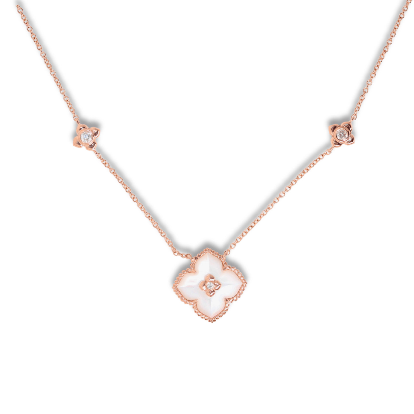 14K Rose Gold 6.26G Mother of Pearl Pendant Necklace