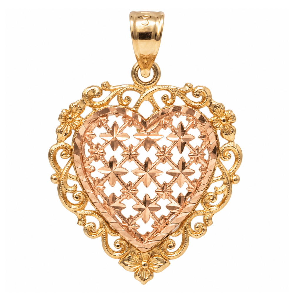 14K Two-Tone Gold Ornate Filigree Heart Pendant – 2.1G
Gold & Silver Pawn Shop