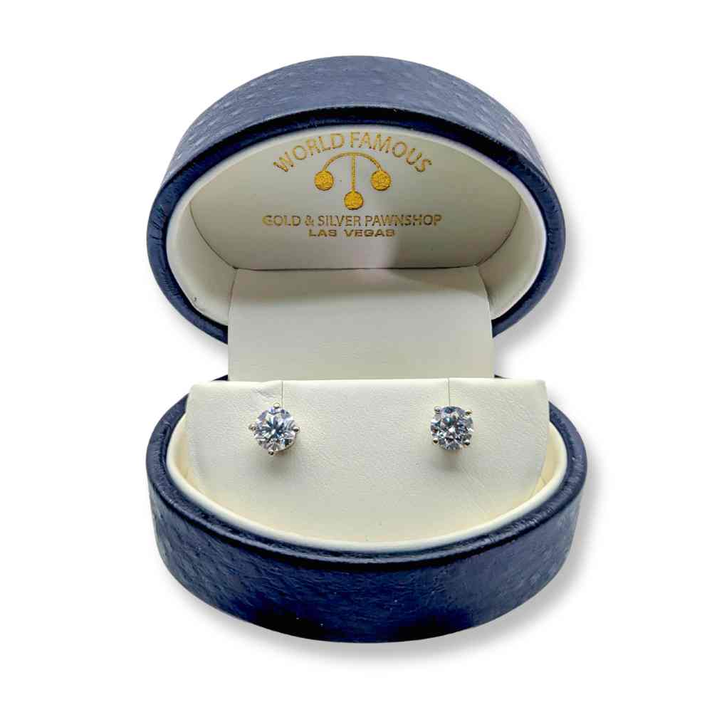 14K White Gold 1.2G Diamond Earrings Thumbnail