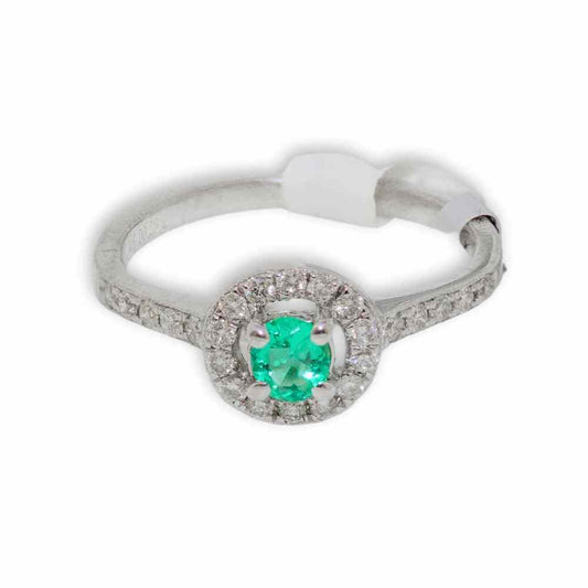 14K White Gold 2.30G Emerald Diamond Ring Thumbnail