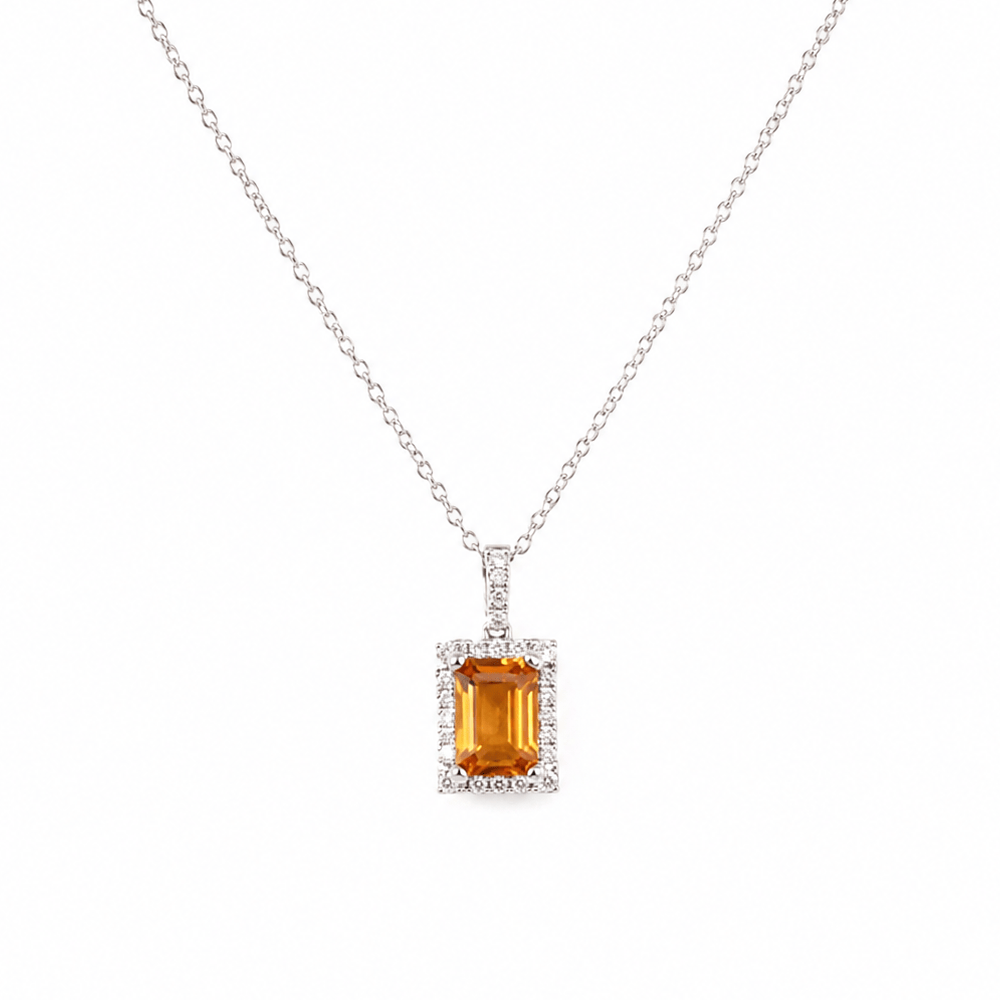 14K White Gold Citrine & Diamond Halo Pendant Necklace
Gold & Silver Pawn Shop