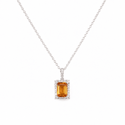 14K White Gold Citrine & Diamond Halo Pendant Necklace
Gold & Silver Pawn Shop