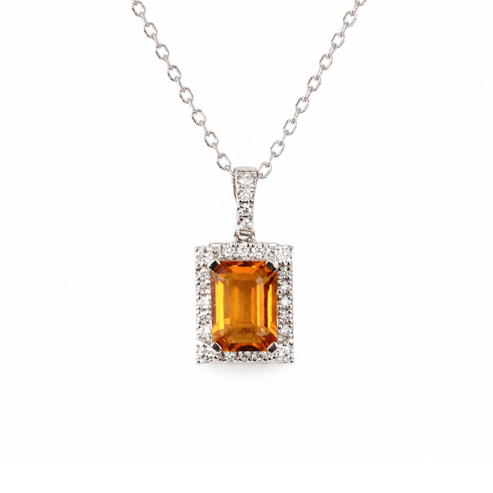 14K White Gold Citrine & Diamond Halo Pendant Necklace
Gold & Silver Pawn Shop