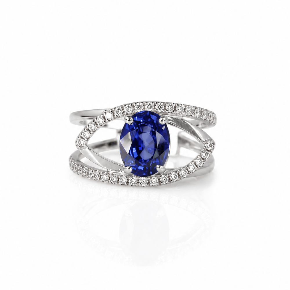 14K White Gold 2.40 CT Sapphire & Diamond Split Shank Ring
Gold & Silver Pawn Shop