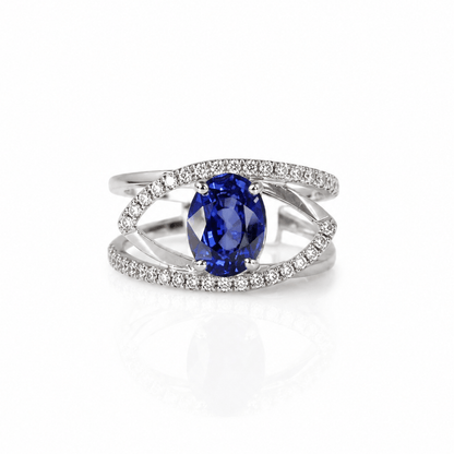 14K White Gold 2.40 CT Sapphire & Diamond Split Shank Ring
Gold & Silver Pawn Shop