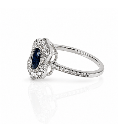 14K White Gold Sapphire & Diamond Halo Ring
Gold & Silver Pawn Shop