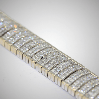 14K White Gold Diamond Bracelet Links View Zoomed