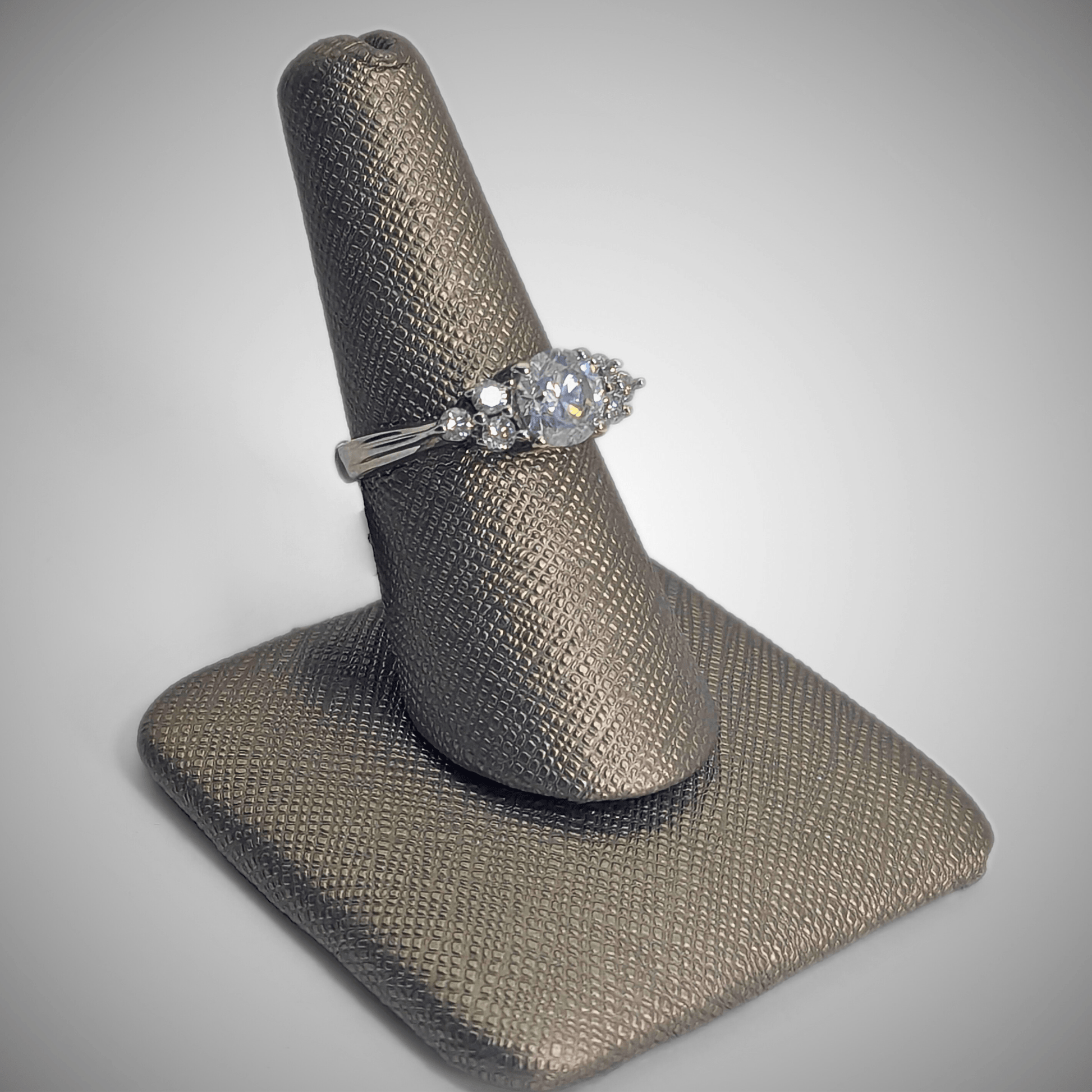 14K White Gold Diamond Ring Angled VIew