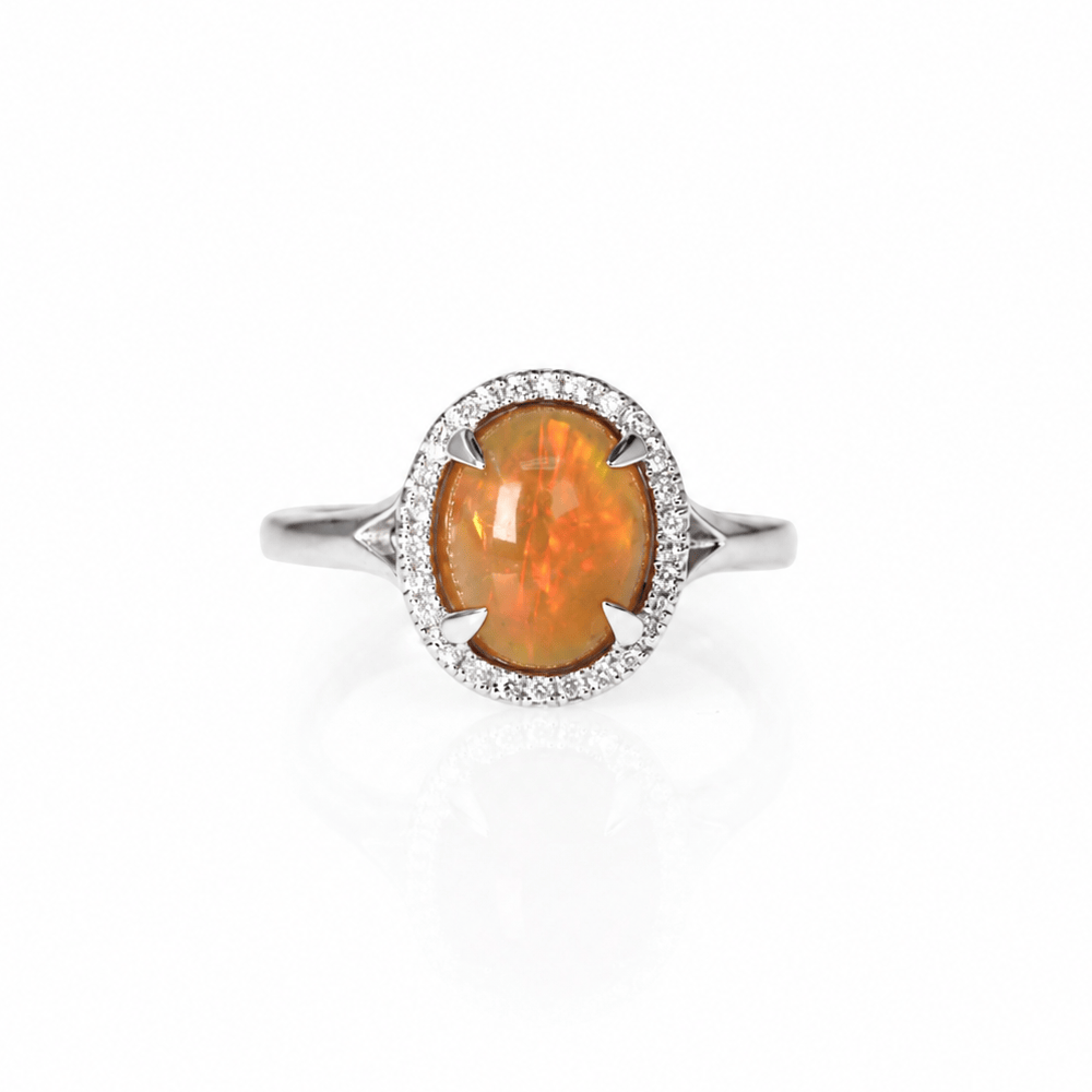 14K White Gold Opal & Diamond Halo Ring
Gold & Silver Pawn Shop