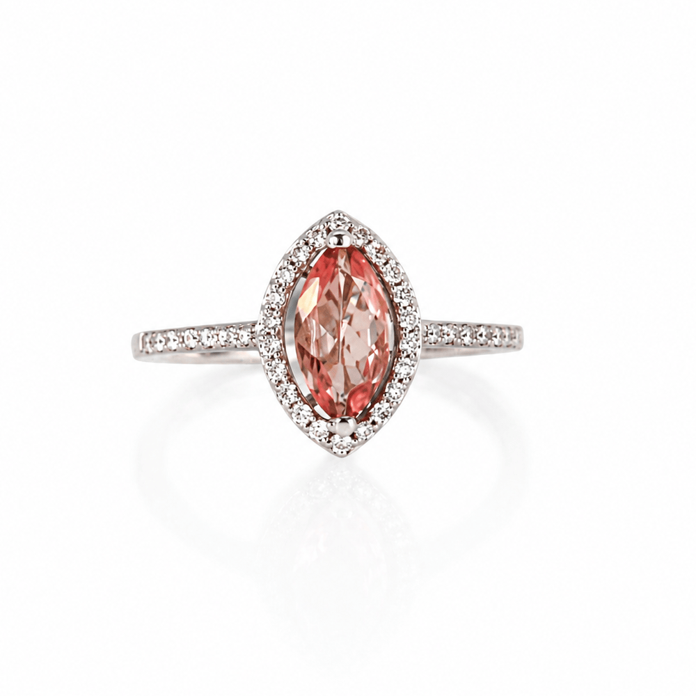 14K White Gold Pink Tourmaline & Diamond Halo Ring
Gold & Silver Pawn Shop