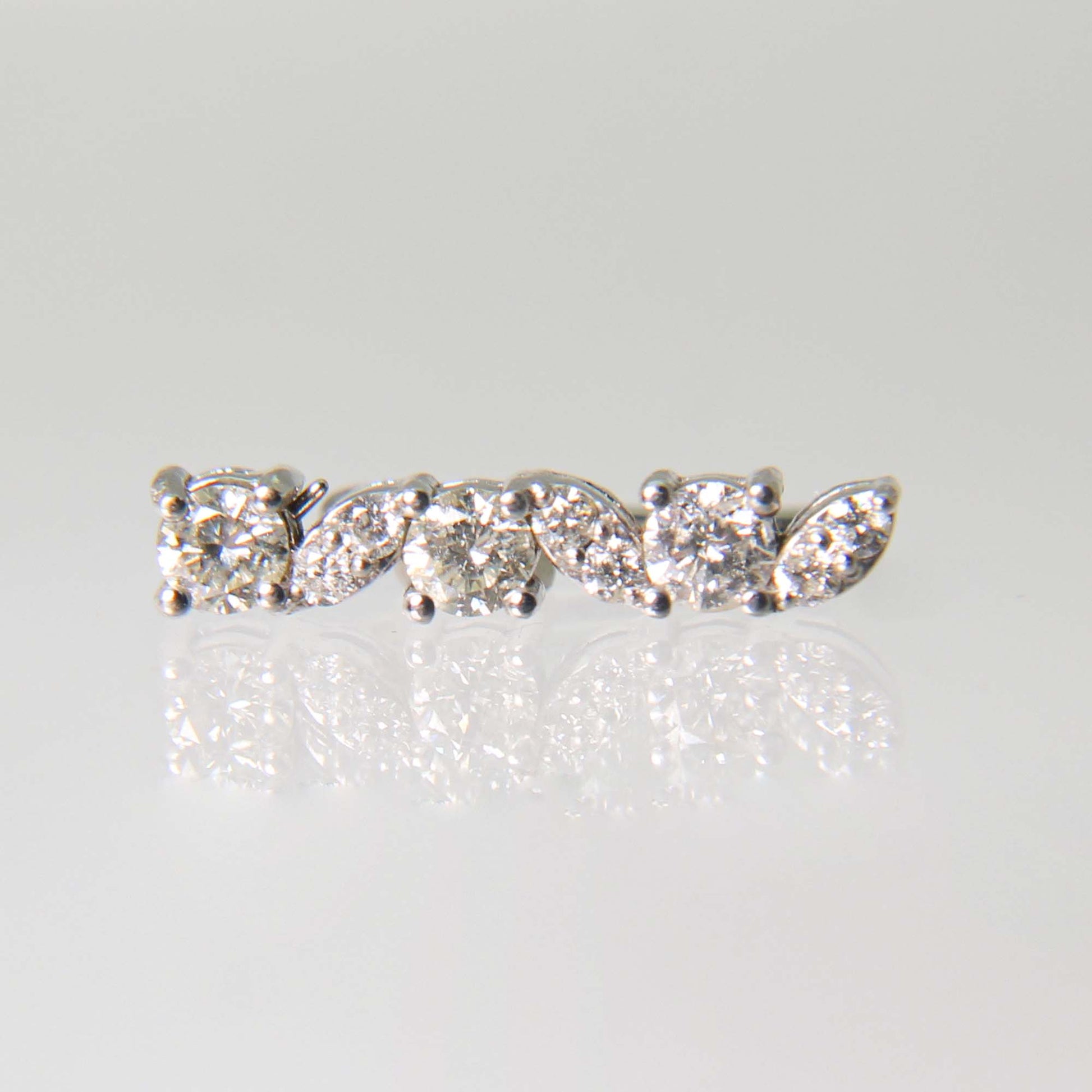 14K White Gold Multi-Shape Diamond Dangle Earrings – Gold Silver