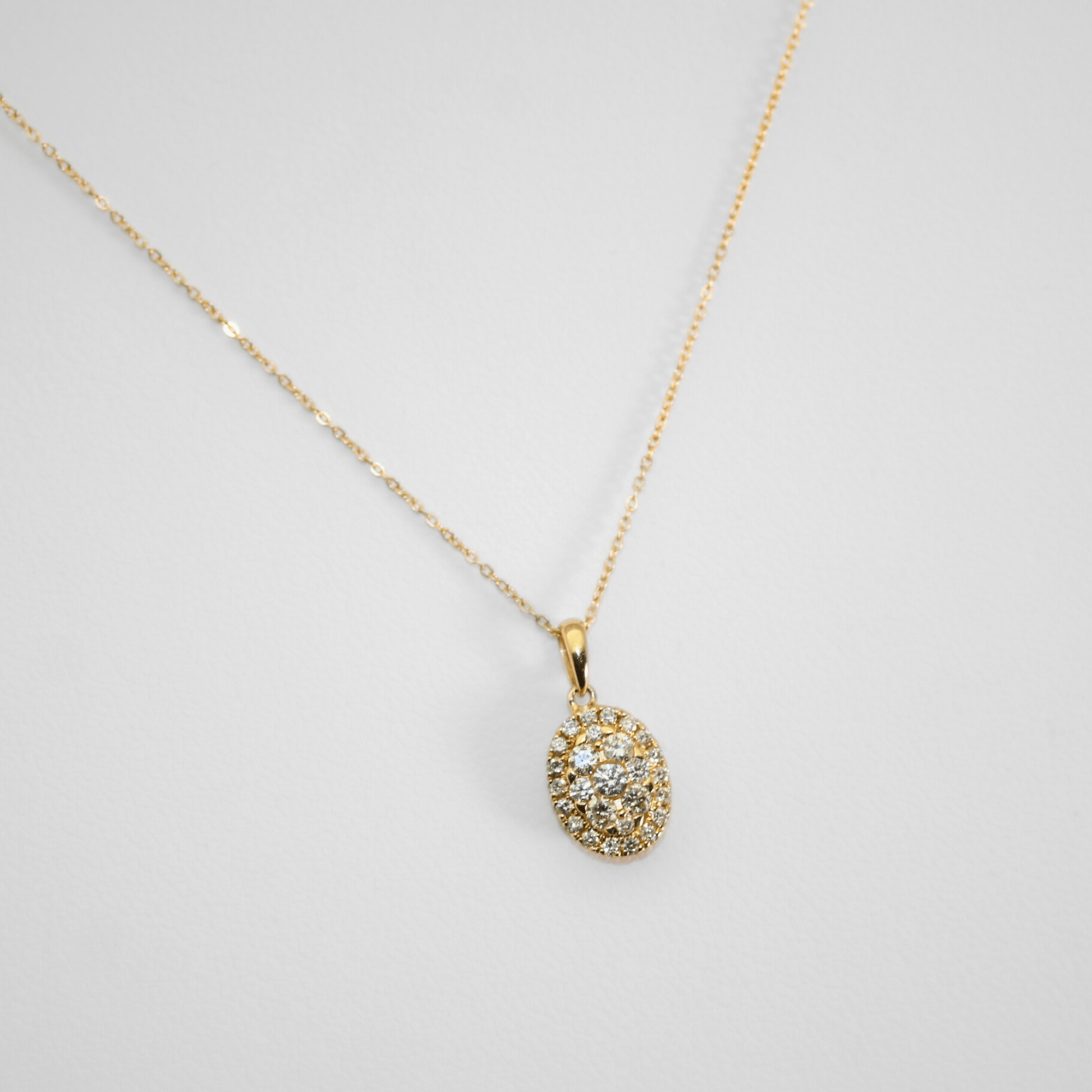 14K Yellow Gold 1.63G Diamond Pendant Necklace 