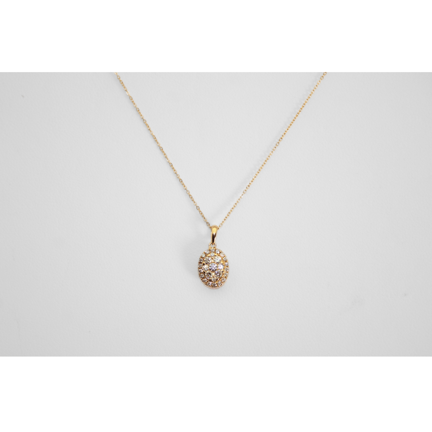 14K Yellow Gold 1.63G Diamond Pendant Necklace 