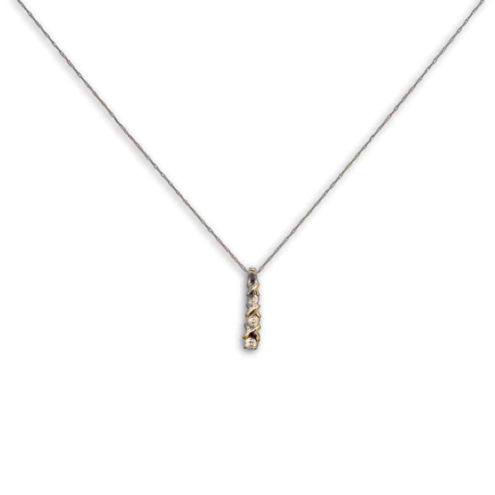 14K Yellow Gold 1.7G Diamond Pendant Necklace Thumbnail