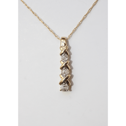 14K Yellow Gold 1.7G Diamond Pendant Necklace