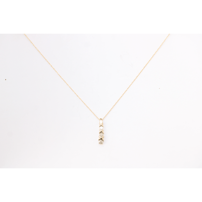 14K Yellow Gold 1.7G Diamond Pendant Necklace 