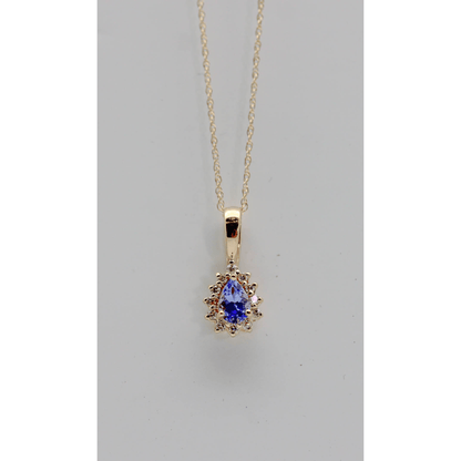 14K Yellow Gold 1.8G Purple Stone Necklace