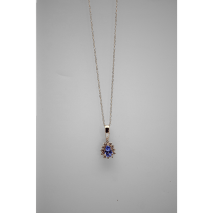 14K Yellow Gold 1.8G Purple Stone Necklace