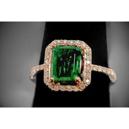 14K Yellow Gold 2.55G Emerald Diamond Ring