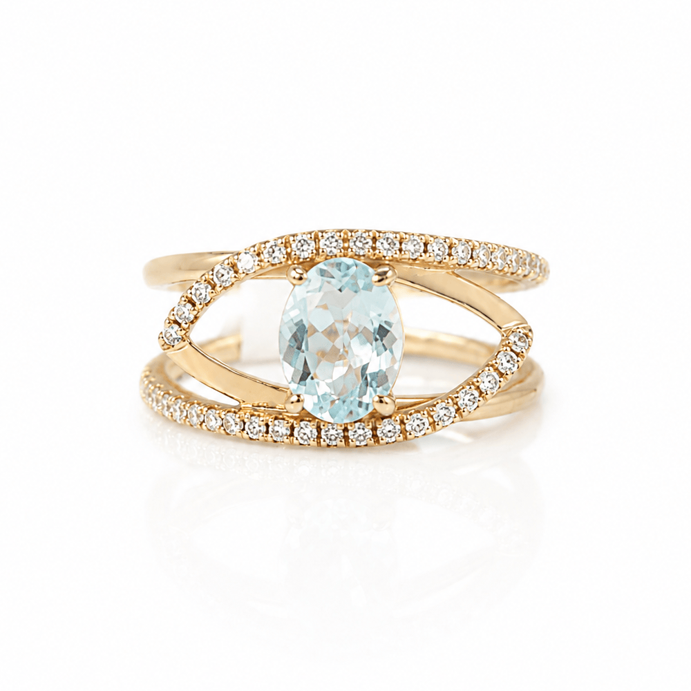 14K Yellow Gold Aquamarine & Diamond Split Shank Ring
Gold & Silver Pawn Shop