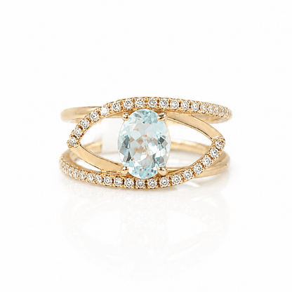 14K Yellow Gold Aquamarine & Diamond Split Shank Ring
Gold & Silver Pawn Shop