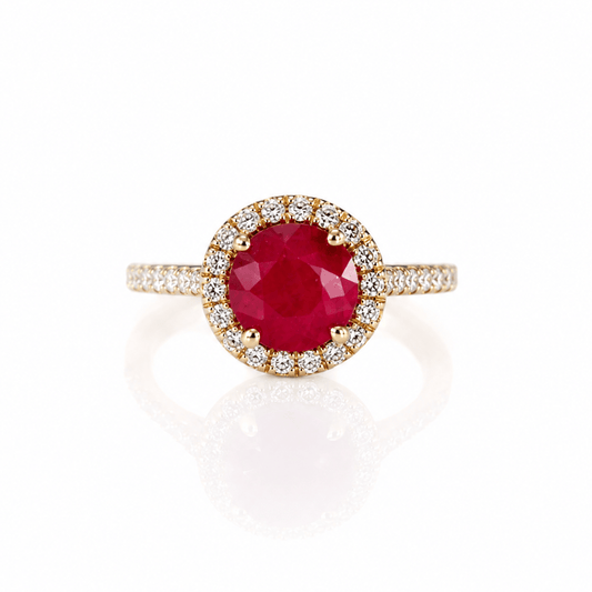14K Yellow Gold Ruby & Diamond Halo Ring
Gold & Silver Pawn Shop