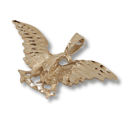 14K Yellow Gold 4.5G Eagle Pendant Angled View 1