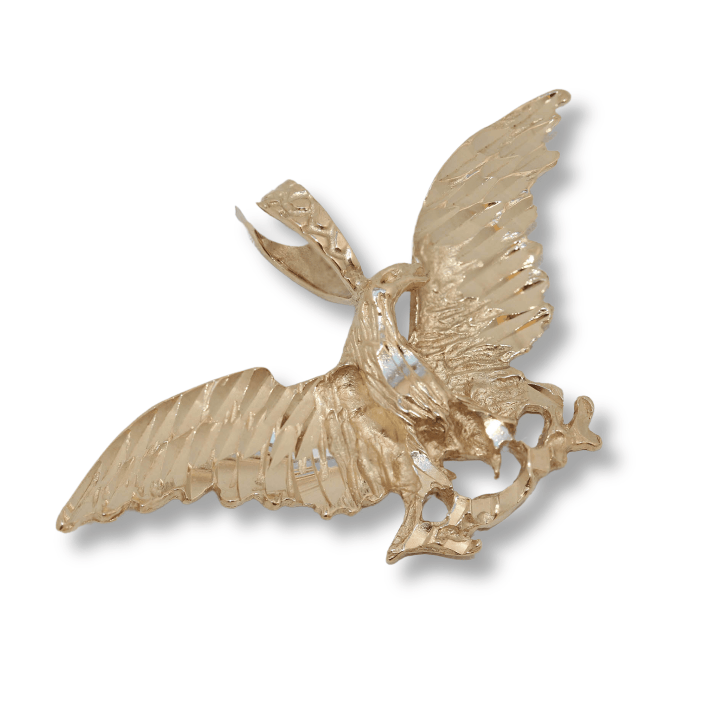 14K Yellow Gold 4.5G Eagle Pendant Angled View 2