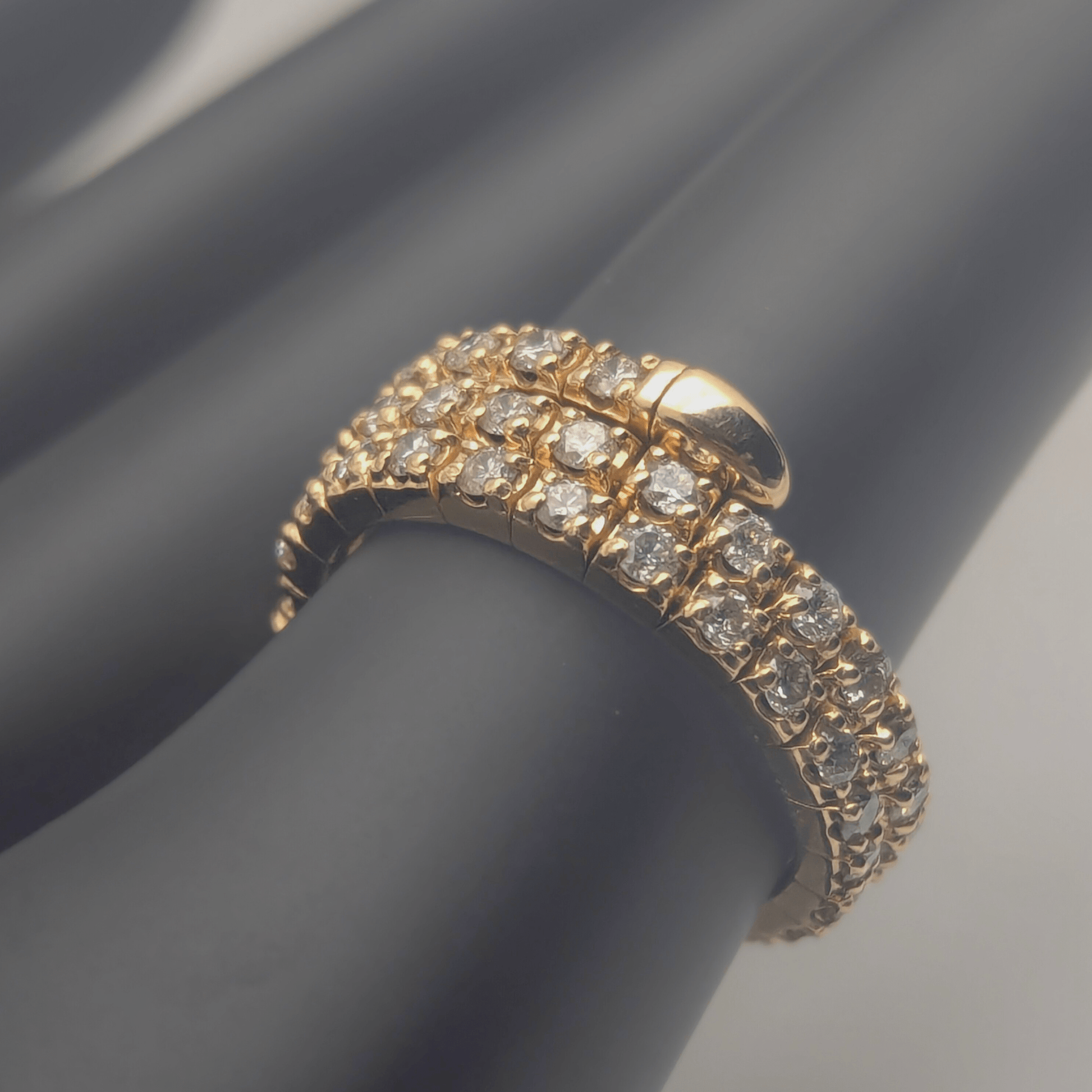 14K Yellow Gold 5.2G Diamond Ring Overhead Display View