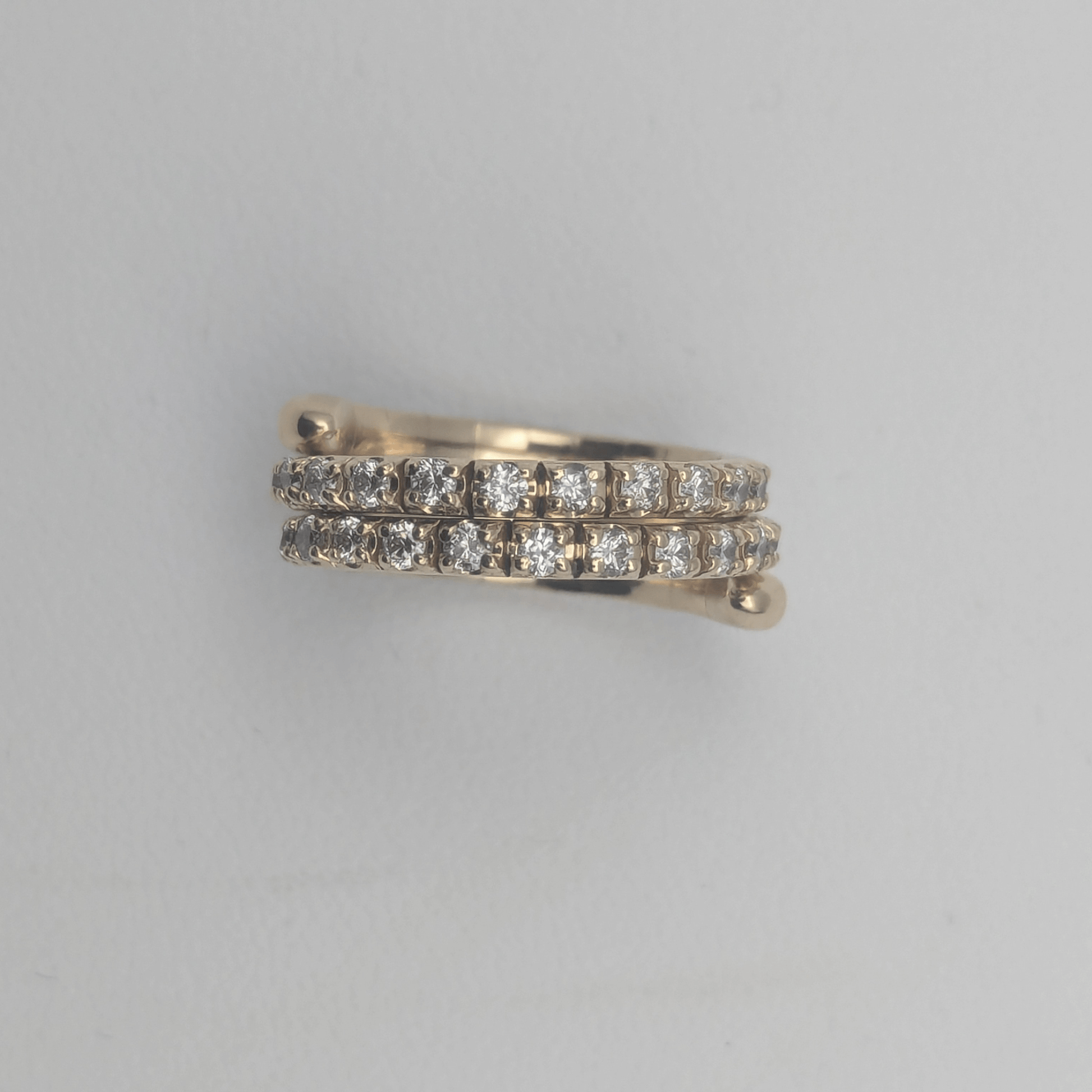 14K Yellow Gold 5.2G Diamond Ring Front View