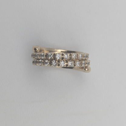 14K Yellow Gold 5.2G Diamond Ring Front View