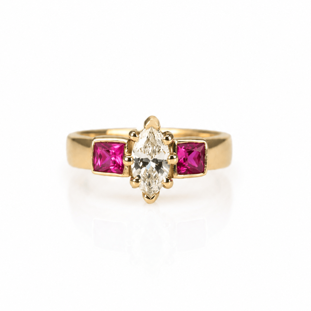 14K Yellow Gold Marquise Diamond & Red Stone Ring
Gold & Silver Pawn Shop