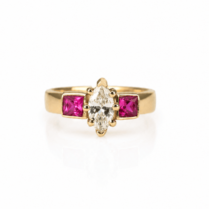 14K Yellow Gold Marquise Diamond & Red Stone Ring
Gold & Silver Pawn Shop