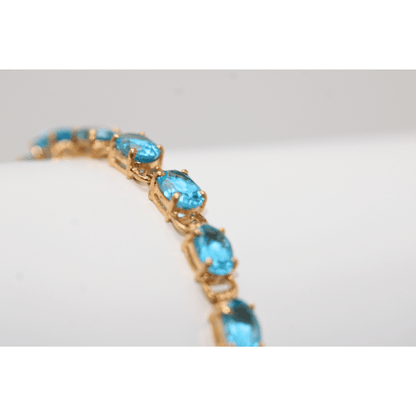 14K Blue Stone Bracelet Stone Side View