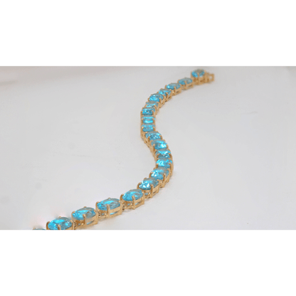 14K Blue Stone Bracelet Winding Stones 2