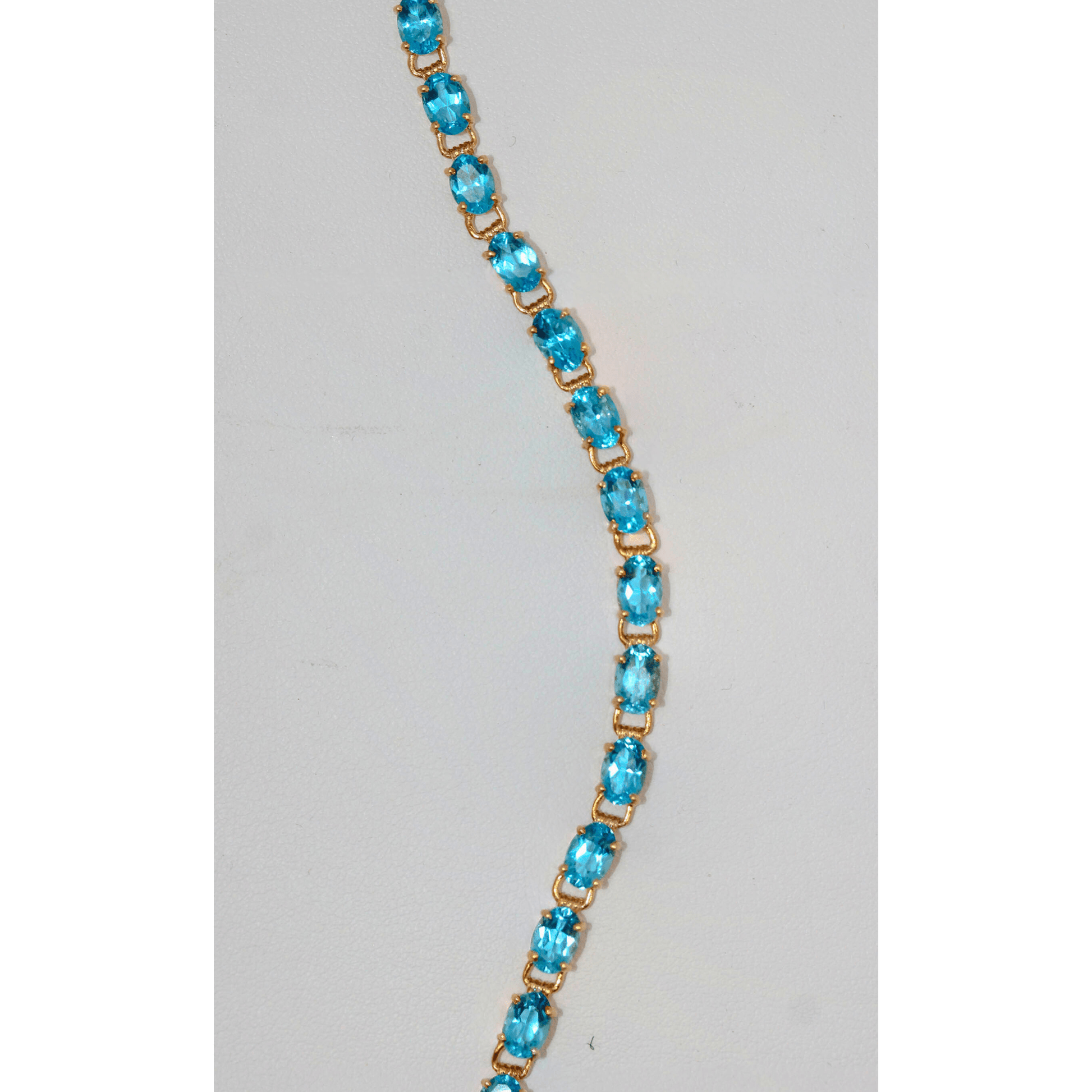 14K Blue Stone Bracelet Overhead View