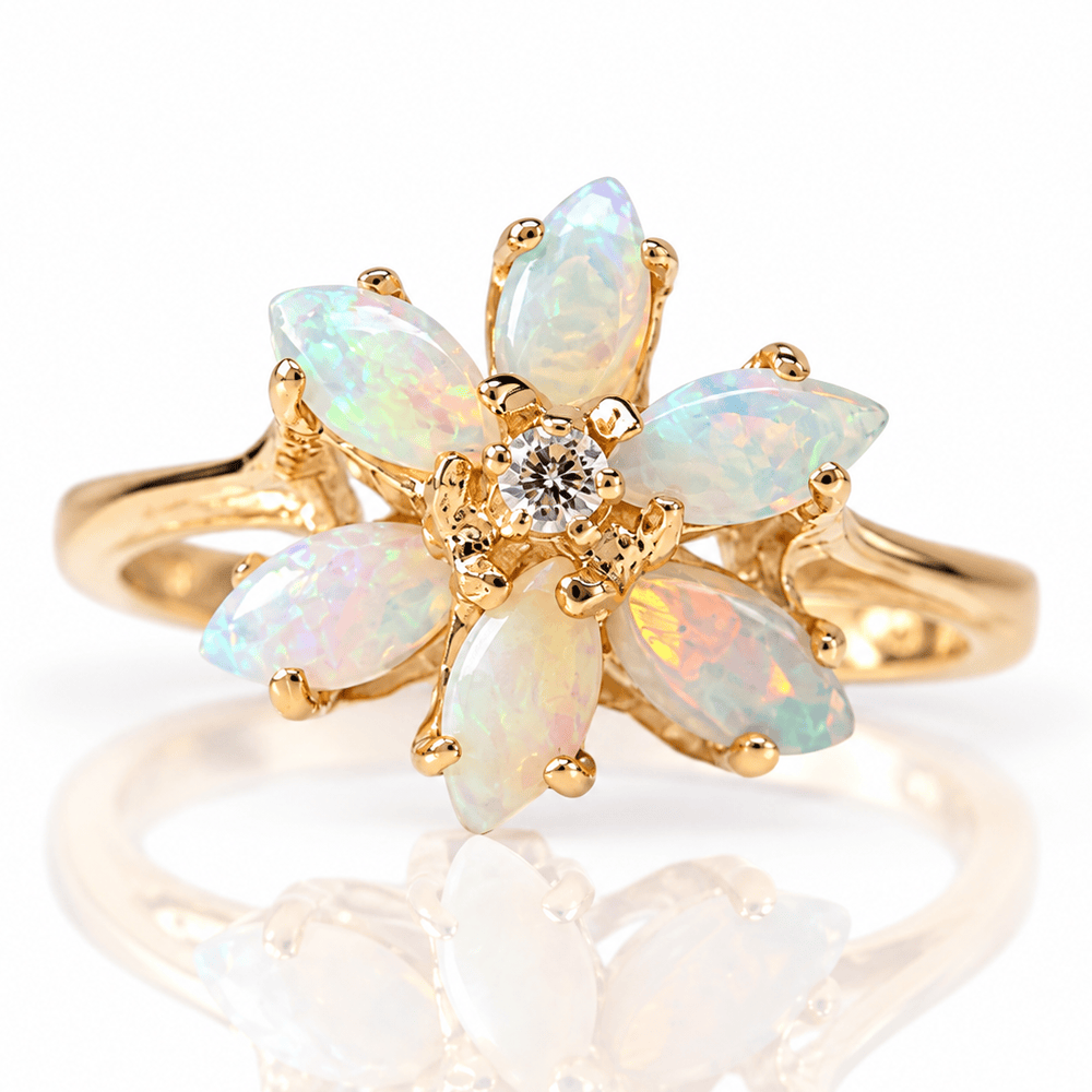 14K Yellow Gold 6-Opal & Diamond Floral Cluster Ring
Gold & Silver Pawn Shop