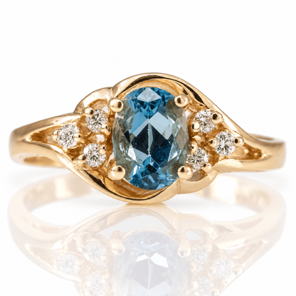 14K Yellow Gold Blue Gemstone & Diamond Accent Ring
Gold & Silver Pawn Shop
