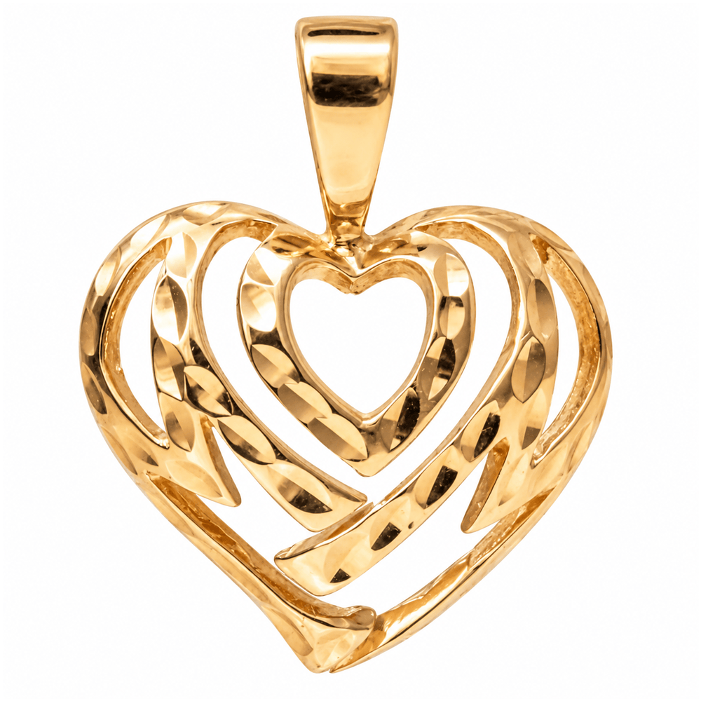 14K Yellow Gold Diamond-Cut Triple Heart Pendant – 3.2g
Gold & Silver Pawn Shop
