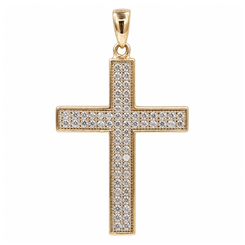14K Yellow Gold Pavé CZ Cross Pendant – 2.3g
Gold & Silver Pawn Shop