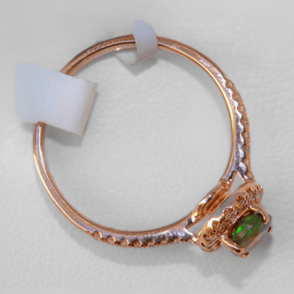 14k Rose Gold Opal Ring Overhead View