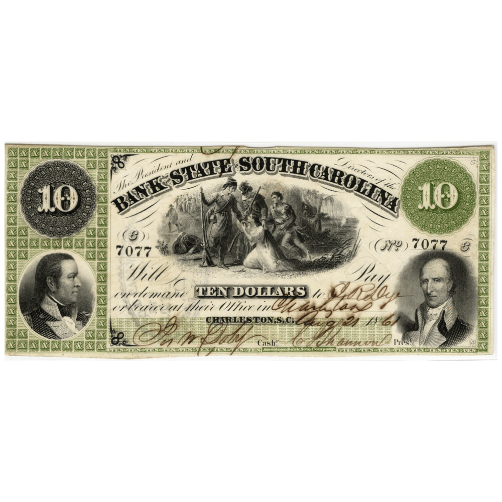1861 $10 Bank of the State of South Carolina Note
Gold & Silver Pawn Shop